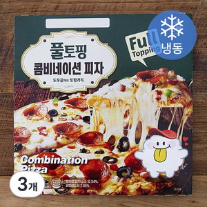 한맥 풀토핑 콤비네이션피자 (냉동), 385g, 3개