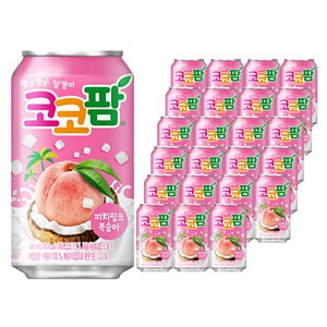 코코팜 피치핑크 복숭아, 340ml, 24개