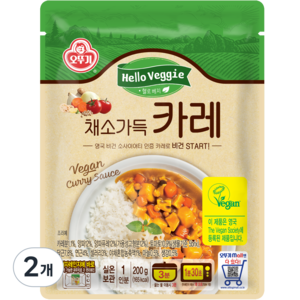 오뚜기 헬로 베지 채소 가득 카레, 2개, 200g