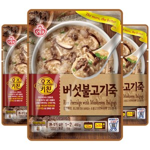 오즈키친 버섯불고기죽, 450g, 3개