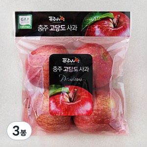 프레샤인 충주 고당도 사과, 1.2kg(소과, 4~6입), 3봉