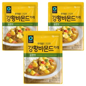 청정원 우리쌀 강황바몬드 카레 순한맛, 100g, 3개