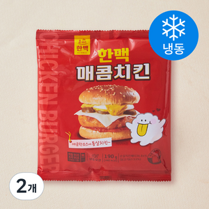 한맥 매콤치킨 햄버거 (냉동), 190g, 2개