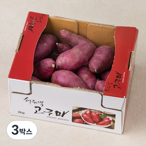 해들녘 무농약 고창황토 고구마, 3kg(특상), 3박스