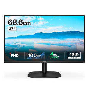 AOC 알파스캔 FHD 보더리스 IPS 100 모니터, 68cm, 27B2H2