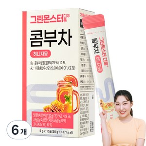 그린몬스터 디톡 허니자몽 콤부차, 5g, 10개입, 6개