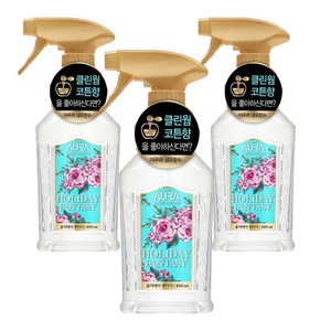 아우라 월유메리미 섬유탈취제 본품, 홀리데이 판타지, 400ml, 3개