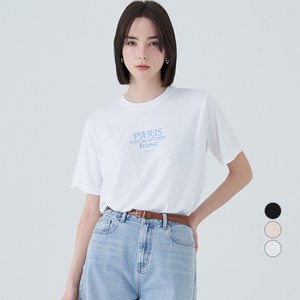 ELLEPARIS 여성용 찰랑 레이온 City 반팔 티셔츠