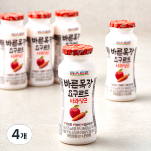 파스퇴르 바른목장 사과당근 요구르트 5입, 500ml, 4개