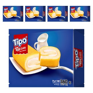 티포 미니 우유맛 크림 롤케이크 18p, 360g, 5개