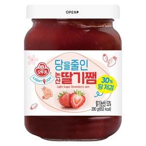 오뚜기 LIGHT 앤 JOY 당을줄인 논산딸기쨈, 290g, 1개