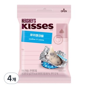 허쉬 키세스 쿠키 앤 크림 초콜릿, 52g, 4개