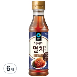 청정원 남해안 멸치액젓 골드, 500g, 6개