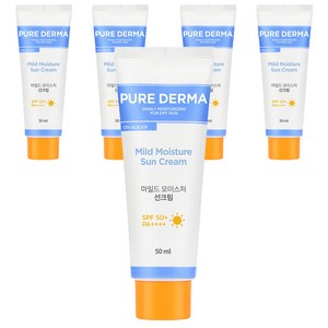 온더바디 퓨어더마 마일드 모이스처 선크림 SPF50+ PA++++, 50ml, 5개