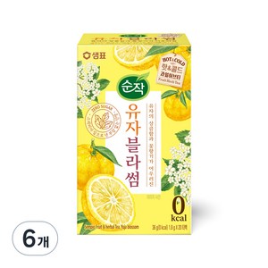 순작 유자블라썸 핫&콜드 과일허브티, 1.8g, 20개입, 6개