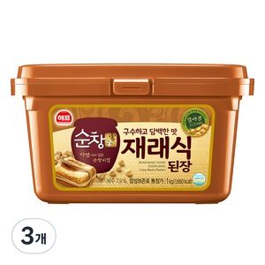 순창궁 재래식 된장, 1kg, 3개