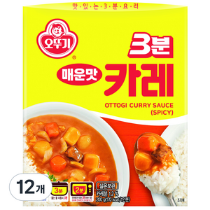 오뚜기 3분 카레 매운맛, 200g, 12개