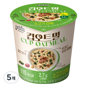 팔도 컵오트밀 소고기미역, 33g, 5개