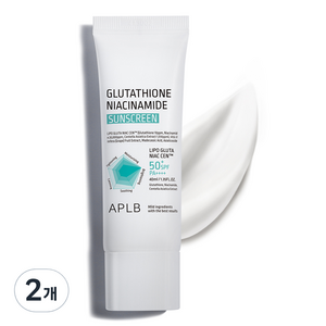 APLB 글루타치온 나이아신아마이드 선스크린 SPF50+ PA++++, 2개, 40ml