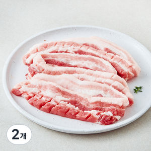 곰곰 무항생제 두꺼운 칼집 삼겹살 구이용 (냉장), 500g, 2개