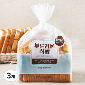 신세계푸드 부드러운 식빵, 380g, 3개