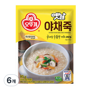 오뚜기 야채죽, 6개, 85g