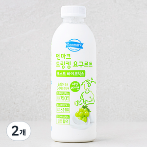 덴마크 드링킹 요구르트 포스트 바이오틱스 샤인머스캣, 750ml, 2개