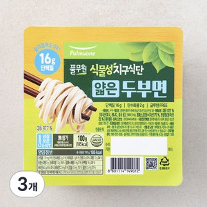 풀무원 식물성 지구 식단 두부면 얇은면 3개입, 300g, 1박스