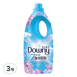 다우니 초고농축 7일 지속 탈취파워 섬유유연제 레몬그라스와 라일락 본품, 2L, 3개