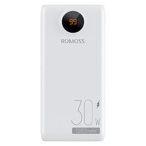 로모스 SW20S PRO 고속충전 30W 대용량 보조배터리 20000mAh, 화이트, PSW20-392