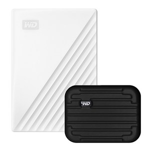 WD My Passpot 휴대용 외장하드 + 파우치, 5TB, 화이트