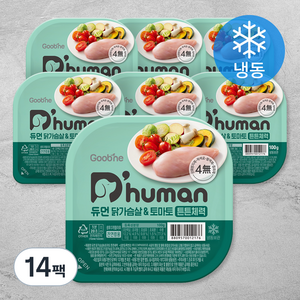 듀먼 전연령용 튼튼체력 냉동 화식사료, 닭, 100g, 14팩