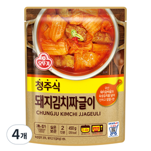 오뚜기 청주식 돼지김치짜글이, 450g, 4개