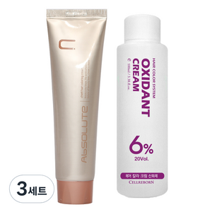 에비뉴쉬에뜨 앱솔루트 컬러링 크림 염색제 120g + 산화제 100ml, 밀크브라운, 3세트