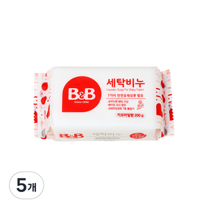 비앤비 세탁비누 유아의류 카모마일 200g, 5개