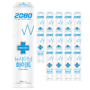 2080 덴탈크리닉 뉴샤이닝 화이트 베이직 치약, 140g, 15개