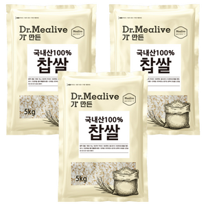 밀리브 찹쌀, 5kg, 3개