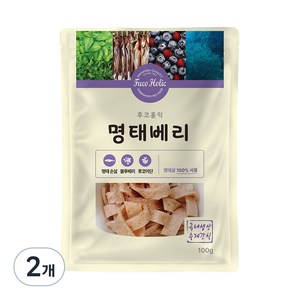 후코홀릭 강아지 건조 간식, 혼합맛(명태/블루베리), 100g, 2개