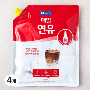 매일유업 연유, 1kg, 4개