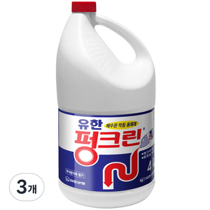 유한락스 펑크린 배수관 막힘 용해제, 4L, 3개