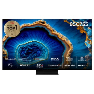 TCL 4K UHD QD Mini LED 스마트TV, 215cm(85인치), 85C755, 스탠드형, 방문설치