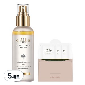 달바 화이트 트러플 퍼스트 스프레이 세럼 100ml + 밸런싱 비건 클렌저 3ml 3개, 5세트