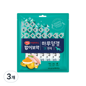 하림펫푸드 밥이보약 도그 하루양갱 간식 면역 28p, 224g, 3팩