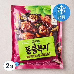 풀무원 동물복지 더블직화 윙 & 봉 갈비양념 (냉동), 300g, 2개