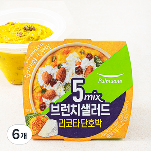 풀무원 5mix 브런치 샐러드 리코타 단호박, 200g, 6개