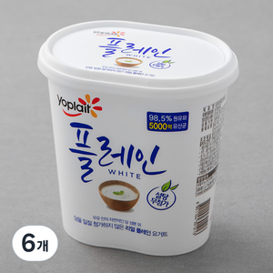 요플레 플레인 화이트, 900g, 6개