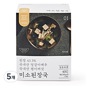 예찬원 미소된장국, 40g, 5개