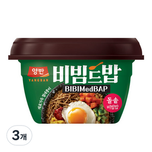 양반 비빔드밥 돌솥비빔밥 컵, 271.5g, 3개