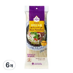 티아시아키친 쌀국수면 3mm, 6개, 250g