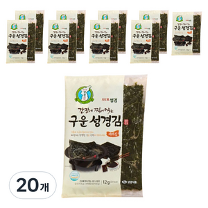 지도표성경 간장에 찍어 먹는 구운김, 12g, 20개